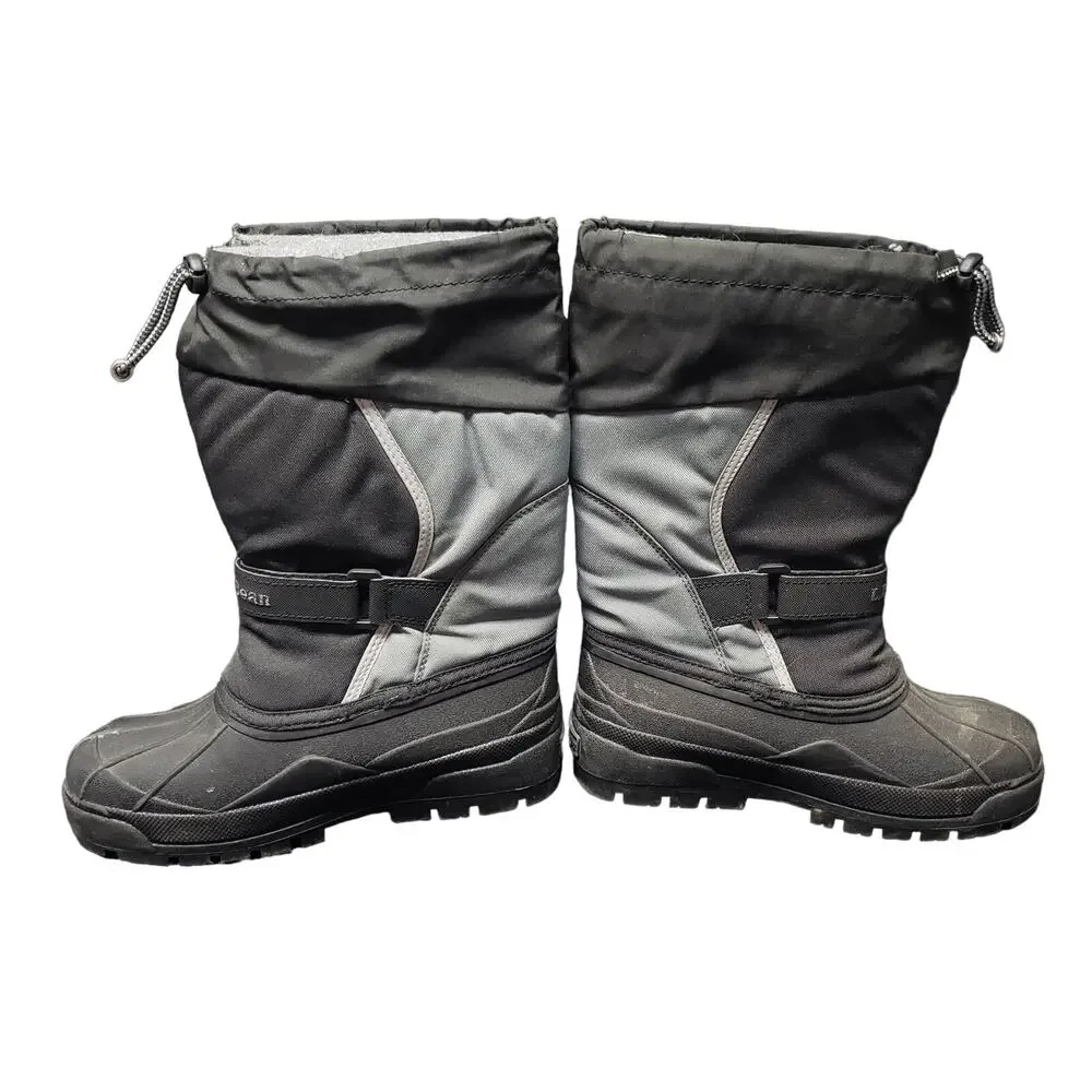L.L Bean Black Nylon Warm Insulated Waterproof Winter Skiing Snow Mid Calf Boots